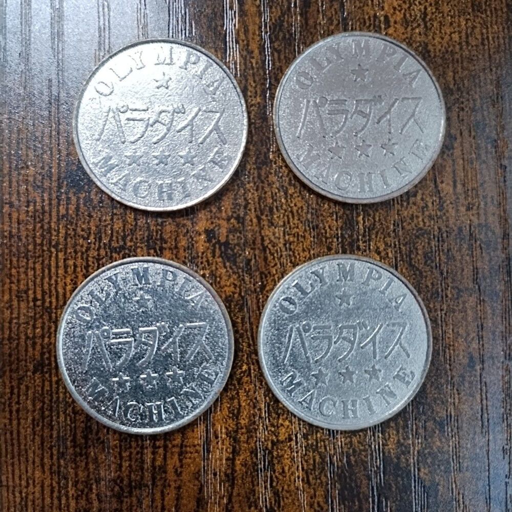 Lot Of (4) Japanese Olympia Machine Pachislo Casino Gaming Tokens